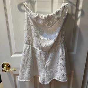 Lilly Pulitzer White Lace Strapless Romper
